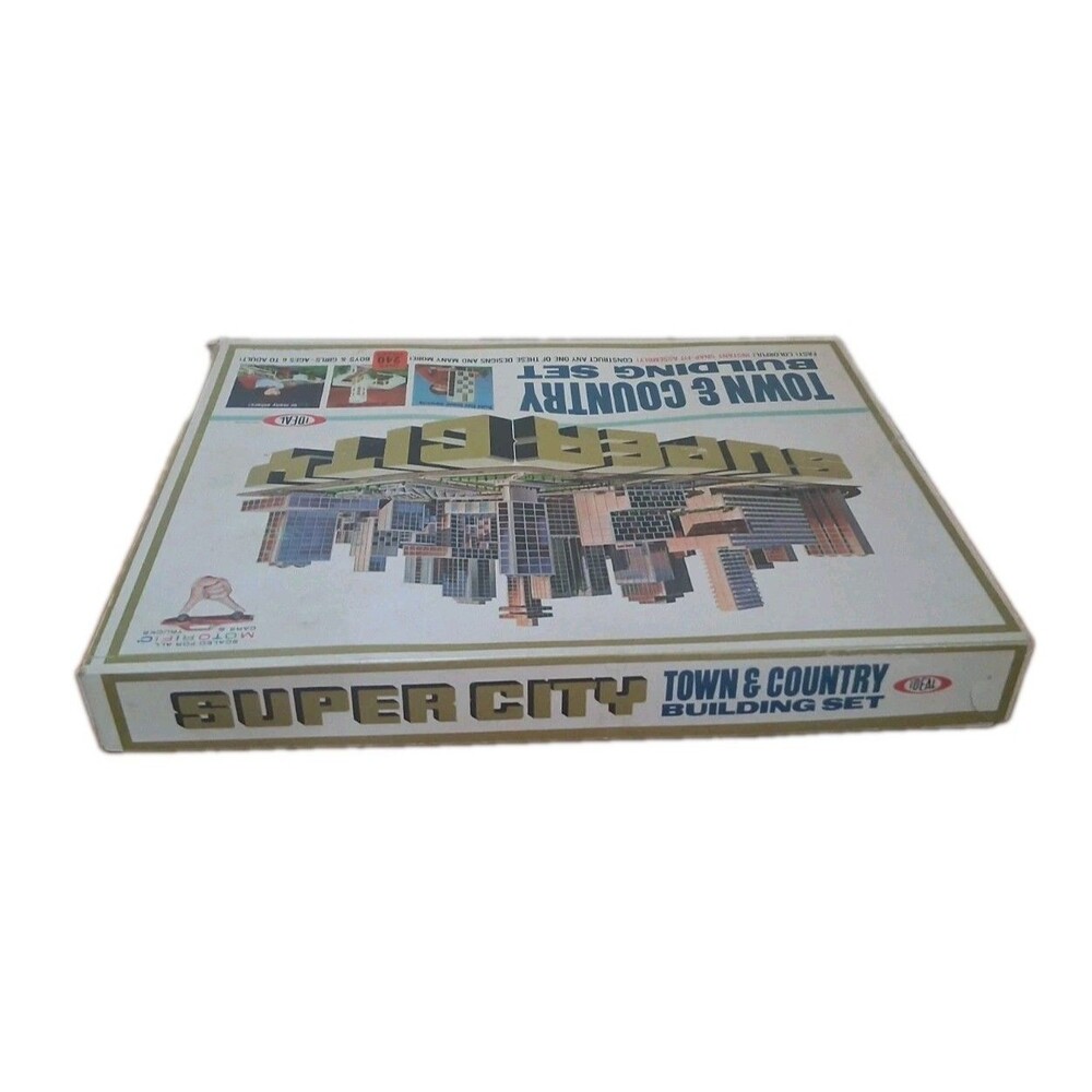 Vintage 1967 Ideal Super City Town & Country Building Set New In Open Box Rare